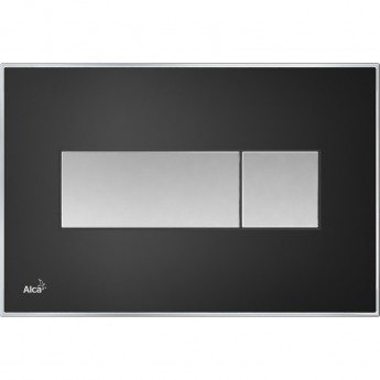 Кнопка управления ALCAPLAST M1374 с вкладышем, черная глянцевая Кнопка управления ALCAPLAST M1374 с вкладышем, черная глянцевая