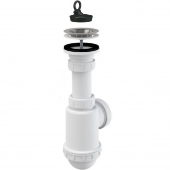 Сифон ALCAPLAST A441P-DN50/40 для мойки, c нержавеющей решеткой Ø70