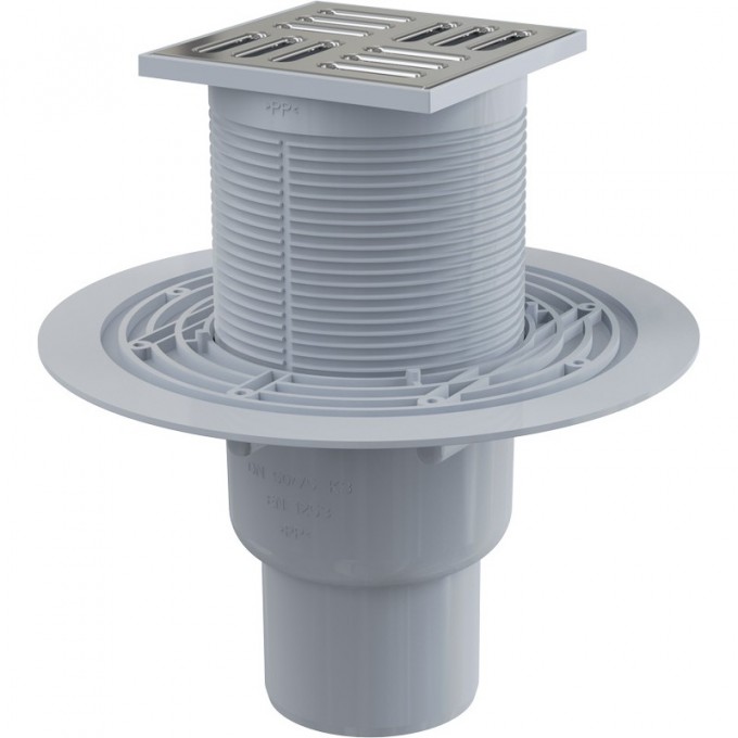 Сливной трап ALCAPLAST 105х105/50/75, подводка – прямая APV2311 Сливной трап ALCAPLAST 105х105/50/75, подводка – прямая APV2311