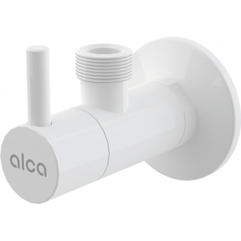 Угловой вентиль ALCAPLAST ARV001B с фильтром 1/2"х3/8", круглый, белый