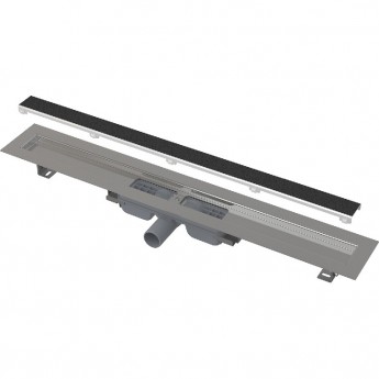 Водоотводящий желоб ALCAPLAST APZ115-850 без порогов с решеткой, под кладку камня, горизонтальный сток Водоотводящий желоб ALCAPLAST APZ115-850 без порогов с решеткой, под кладку камня, горизонтальный сток