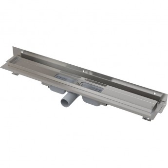 Водоотводящий желоб ALCAPLAST APZ104-950 FLEXIBLE для перфорированной решетки с регулируемым краем, к стене, низкий, горизонтальный сток Водоотводящий желоб ALCAPLAST APZ104-950 FLEXIBLE для перфорированной решетки с регулируемым краем, к стене, низкий, горизонтальный сток