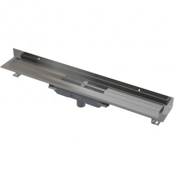 Водоотводящий желоб ALCAPLAST APZ1116-650 WALL для перфорированной решетки, с фиксированным воротником, к стене, низкий, вертикальный сток Водоотводящий желоб ALCAPLAST APZ1116-650 WALL для перфорированной решетки, с фиксированным воротником, к стене, низкий, вертикальный сток