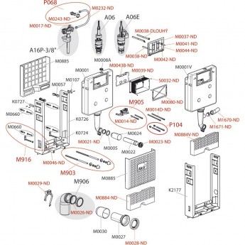 Запасная часть ALCAPLAST S0032-ND к скрытым системам инсталляций Запасная часть ALCAPLAST S0032-ND к скрытым системам инсталляций
